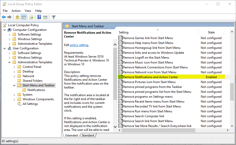 windows 10 not getting notifications